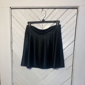 Faux Leather Circle Skirt